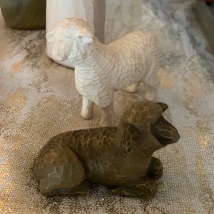 TWO sheep / lambs for Willow Tree nativity
